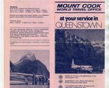 Mount Cook Airlines Queenstown Brochure with Map 1977 New Zealand - $17.82