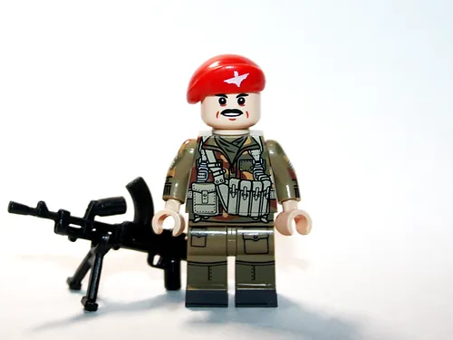 Building British Airborne Paratrooper Soldier Machine Gunner WW2 Minifig... - $7.99