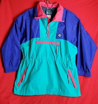 Woolrich Women Large L Sigmet Gear Color Block Pullover Sea Jade Vtg Jacket - £36.94 GBP