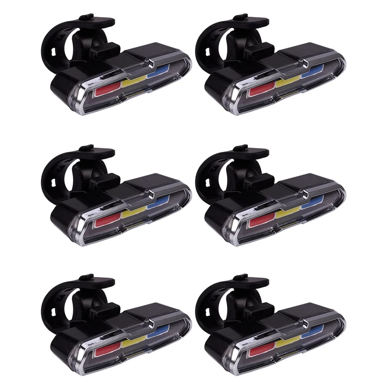 6X USB Rechargeable Front Rear Bicycle Light Lithium Battery LED Bike Ta... - £39.99 GBP