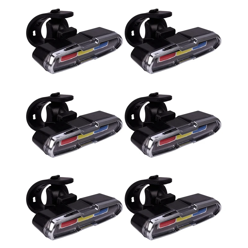 6X USB Rechargeable Front Rear Bicycle Light Lithium Battery LED Bike Ta... - £39.76 GBP