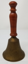 Brass Wood Hand Bell Feathered Engraving Call Bell Indian Handmade - £11.96 GBP