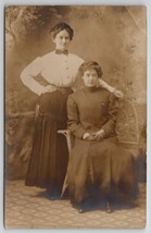 RPPC Pretty Young Ladies Braided Hair Sassy Sisters Real Photo Postcard O28 - £7.78 GBP