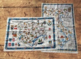Set of 2  Italy Souvenir Linen Kitchen Tea Towels - Made in Italy Le Tre Venezie - £13.75 GBP