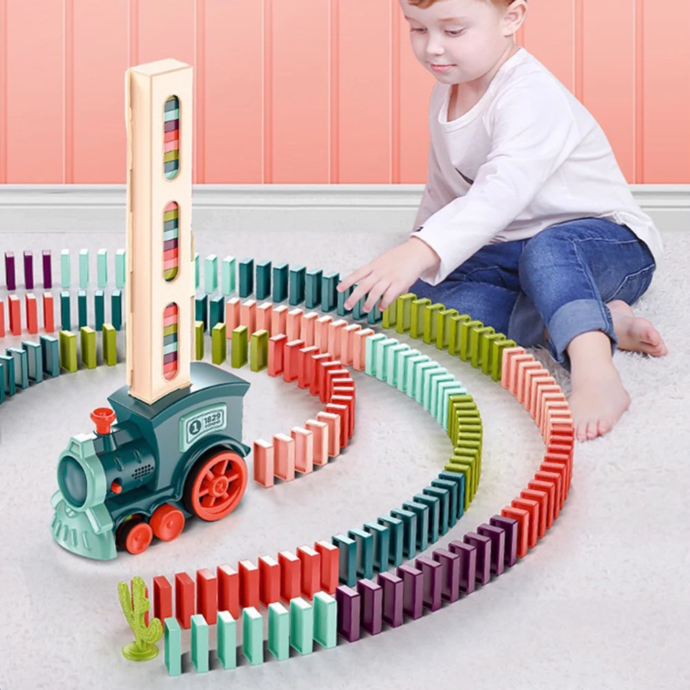 Domino Blocks Toy Automatic Laying Bone Domino Games Education Toys Train Domino - £22.05 GBP+