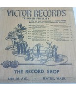 VICTOR RECORDS Printed Paper Bag 78 RPM The Record Shop Seattle 1320 5th... - $14.80