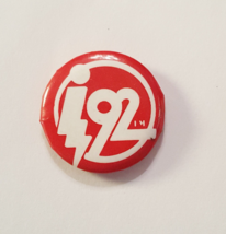 I 92 Radio Station Lansing Michigan PROMO Pinback Button 1&quot; Rare 1980s Classic - £14.81 GBP