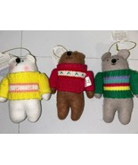 2024 Target Wondershop Bear With Sweaters Plush Ornaments Lot Of 3 - $31.04 CAD