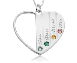 Mothers Birthstone Necklace: Sterling Silver, 24K Gold, Rose Gold - £125.08 GBP