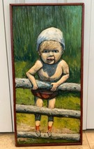 CIRCA 1969 Carved Wood and Relief Painted of a Child Signed Artwork Panel - £316.54 GBP