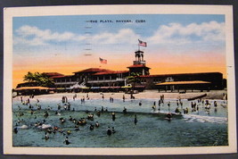 Havana, Cuba The Playa Resort, Beach Posted Postcard 1937 - £2.33 GBP