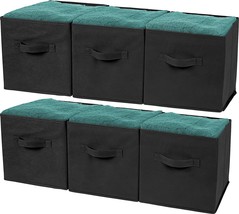 Greenco Foldable Storage Cubes Non-Woven Fabric -6 Pack-(Black). - £32.01 GBP
