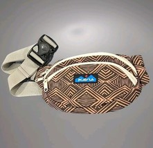 Kavu 2-Pocket Waist Pack Belt Bag Fanny Pack Brown Cotton Canvas - £11.86 GBP