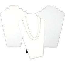 3 White Leather Padded 2 Tier Necklace Pendant Bust Showcase Displays 12.5&quot; - £20.17 GBP