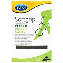 Scholl Softgrip Class 2 Support Socks Black Large - $24.56