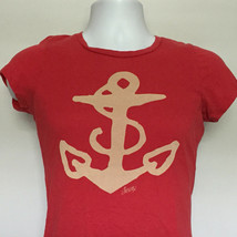 Sailor Jerry Rum Anchor Logo T Shirt Womens Juniors Medium Red - £17.17 GBP
