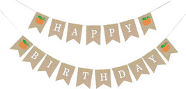 Fall Birthday Banner Burlap Pumpkin Birthday Fall Happy Birthday Decorat... - £9.46 GBP