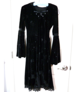 Spirit Halloween Hooded Coven Dress Women&#39;s Size Small Black Velvet Rave... - $37.89 CAD