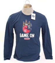 Life is Good Blue Game On Long Sleeve Crew Neck T-Shirt Tee Shirt Men&#39;s ... - £31.87 GBP