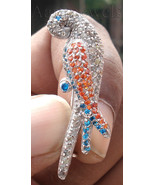 Victorian 1.50ct Rose Cut Diamond Blue Sapphire Christmas Wedding Parrot... - £635.09 GBP