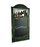 Rustic Wood Frame Country Moose Hanging Chalkboard with Hooks - £26.71 GBP
