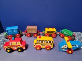 The Montgomery Schoolhouse Lot Of 7 Train cars Fire car school bus Helic... - £31.56 GBP