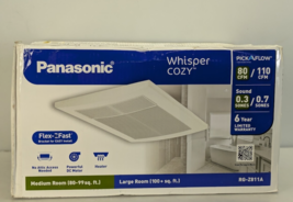 PANASONIC Whisper Cozy 80/110CFM Exhaust Bathroom Fan with 1600W Heater ... - $197.94