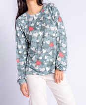 Pj Salvage love in camo long sleeve top in Sage - size M - £35.67 GBP