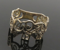925 Sterling Silver - Vintage Open Swirl Elephants Band Ring Sz 6.5 - RG... - $26.04