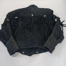 Vintage Kezia Womens Black Fringe Genuine Leather Western Cowboy Jacket Chest 42 image 2