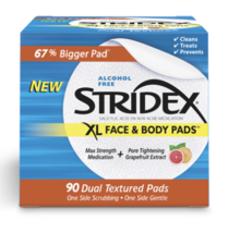 Stridex XL Face &amp; Body Pads, Salicylic Acid, Jar of 90 Pads - £9.40 GBP