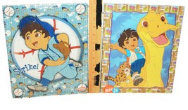 2 Lot Vintage Go Diego Go - Baseball + Dinosaur Toy Wood Puzzle Playskool 2007 - £7.83 GBP