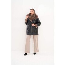 Vinci The Avalon Shearling Black Leather Women Jacket image 15