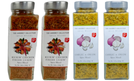 Lot of 4 The Gourmet Collection Spice Blends Kickin&#39; Chicken, GARLIC AND ONION - £54.33 GBP
