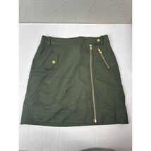 J.Crew Wool Blend Motorcycle Mini Skirt Gold Accents Lined Army Green Wo... - $24.95 J.Crew Wool Blend Motorcycle Mini Skirt Gold Accents Lined Army Green Wo... - $24.95