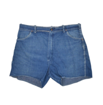 Vintage 80s Cut Off Shorts Mens 40 Dark Wash Upcycled Jean Denim Jorts 4&quot; - £12.91 GBP