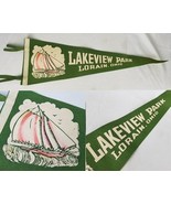 antique vintage felt pennant Lake View Park Lorain Ohio 26&quot; Lakeview - $34.99
