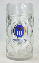 VINTAGE HB Munchen 1 Liter Thick Glass Beer Mug - £19.75 GBP