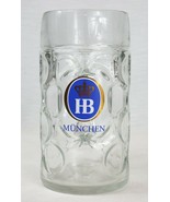 VINTAGE HB Munchen 1 Liter Thick Glass Beer Mug - £19.35 GBP