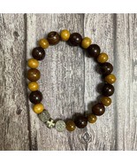 Natural wood Catholic Bracelet with 2 bead sizes and Miraculous Medal - £14.08 GBP
