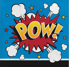 Superhero Slogans Beverage Napkins (16) - Birthday Party Supplies - $1.42