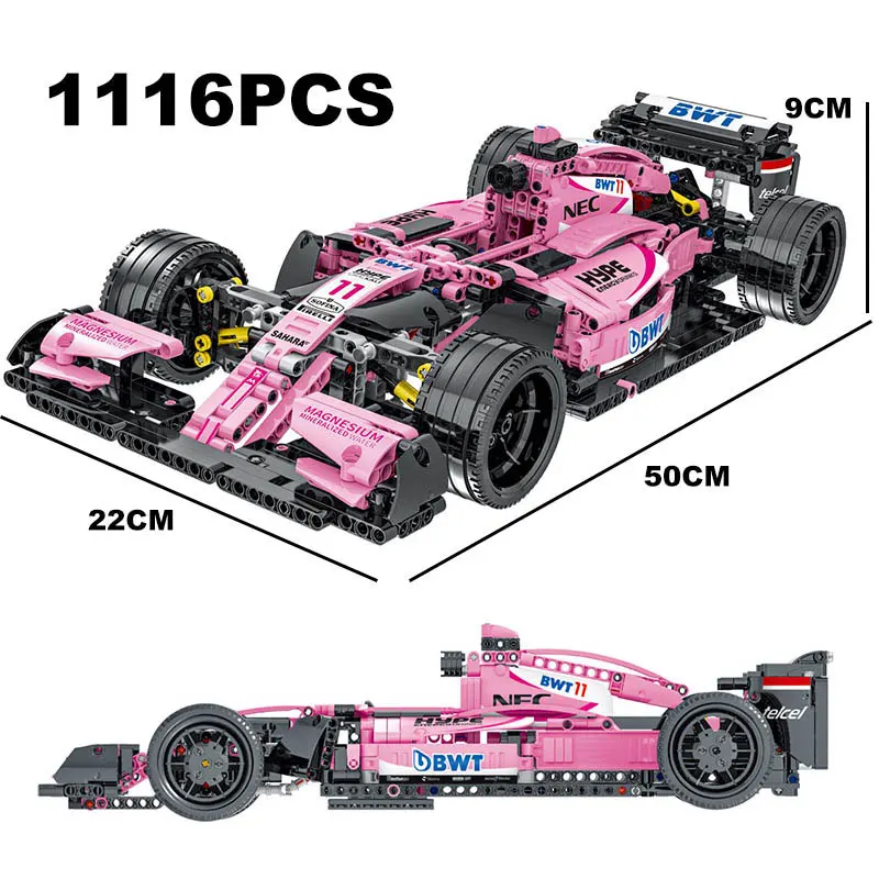Technical Pink F1 Formula 1 Supercar Race Car Model Building Blocks City Speed - £53.31 GBP