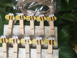 120pcs Bee Clips,Wedding Party Decoration,Paper Wooden Pins,Place Card Holder - £14.47 GBP