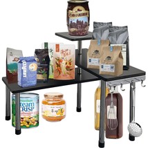 Countertop Organizer Corner Shelf With Hooks, Adjustable 3 Tier Spice Rack, Kitc - $45.99