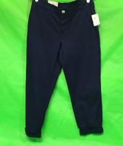 Maison Jules Womens Lou Lou Mid Rise Cuffed Ankle Pants Navy 4 - $22.99