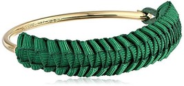 Sperry Top-Sider &quot;Smooth Sailing Gold-Tone and Green Woven Bangle Bracelet Small - £25.06 GBP
