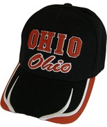 Ohio Block and Script Lettering Baseball Cap with Embroidered Bill (Blac... - $27.28 CAD