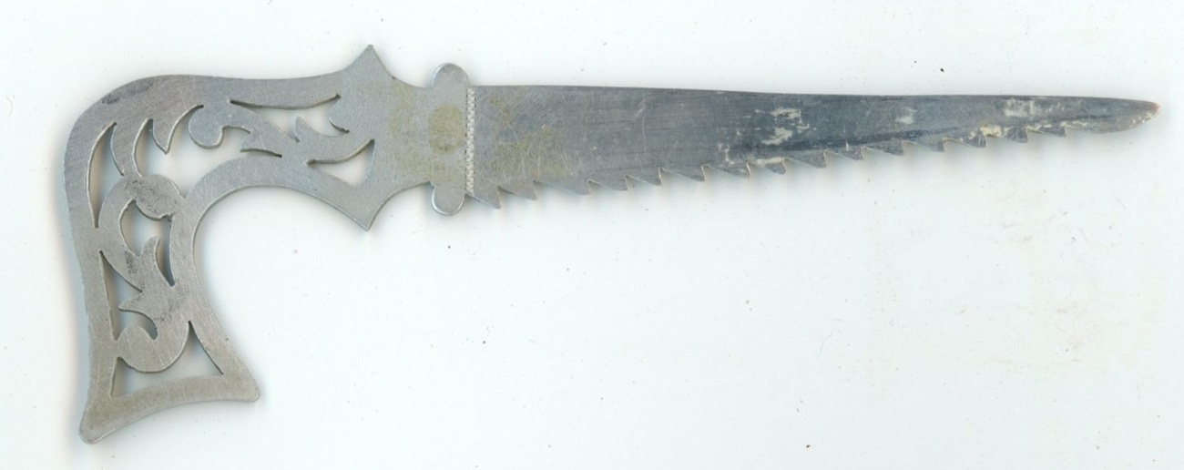 vintage letter opener aluminum saw Victorian engraved cut desk accessory office Item image 2