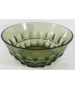 Vintage HAZEL ATLAS REFLECTIONS THUMBPRINT BOWL 10&quot; Avocado GREEN Glass - $36.48 CAD