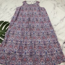 J Jill Paisley Floral Maxi Dress Size XL Petite Purple Pink Sleeveless S... - $25.73